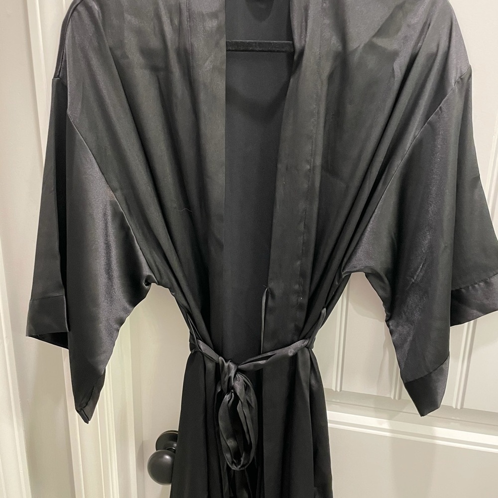 Black silk robe